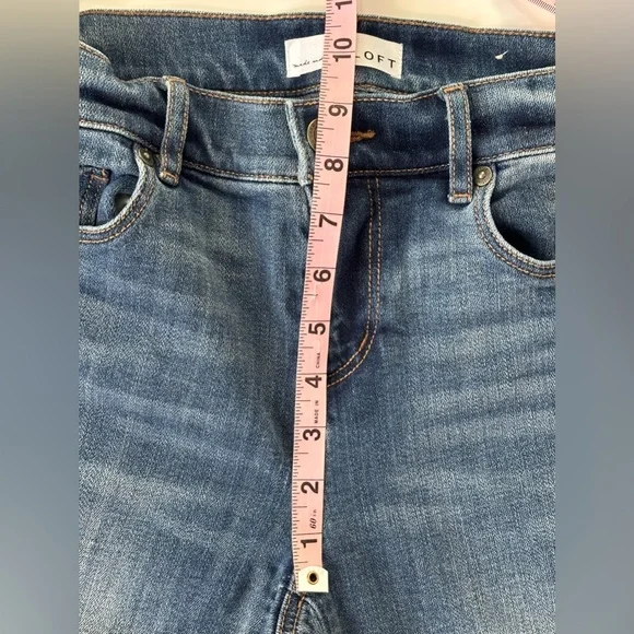 LOFT Tassel Hem Embroidered Boho Modern Skinny Ankle Jeans Size 27 / 4 - Picture 8 of 14